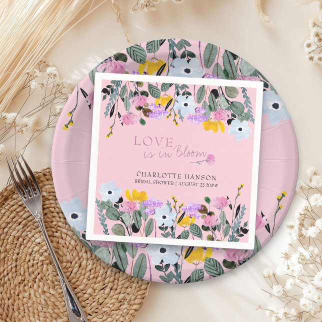 Love is in Bloom Pretty Wildflower Lawn Napkins (Love is in Bloom napkins from my Wildflower Lawn Bridal Shower Collection)