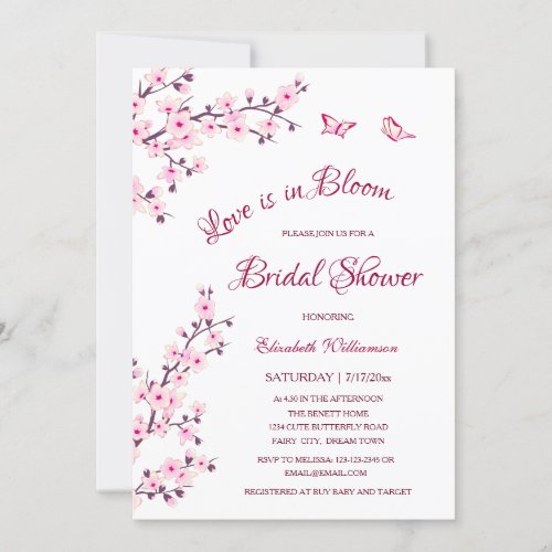 Love Is In Bloom  QR Code Registry Bridal Shower Invitation