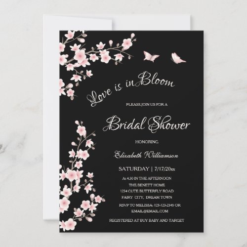 Love Is In Bloom  QR Code Registry Bridal Shower Invitation