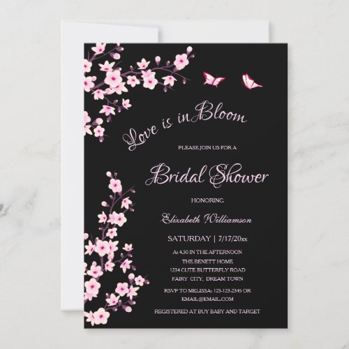 Love Is In Bloom  QR Code Registry Bridal Shower Invitation