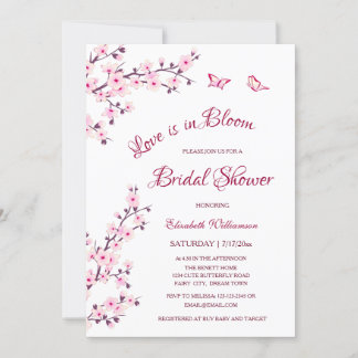Love Is In Bloom | QR Code Registry Bridal Shower Invitation
