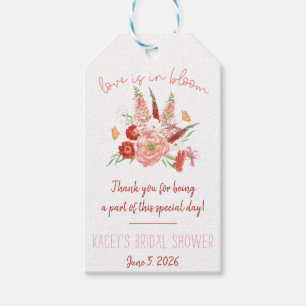 Love is in Bloom! Red & Pink Bouquet Bridal Shower Gift Tags