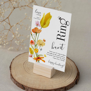 Love is in Bloom Ring Hunt Bridal Shower Game Card