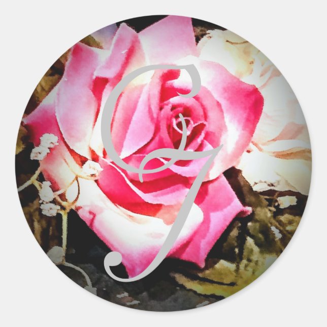 Love is in Bloom Rose Wedding Sticker (Front)