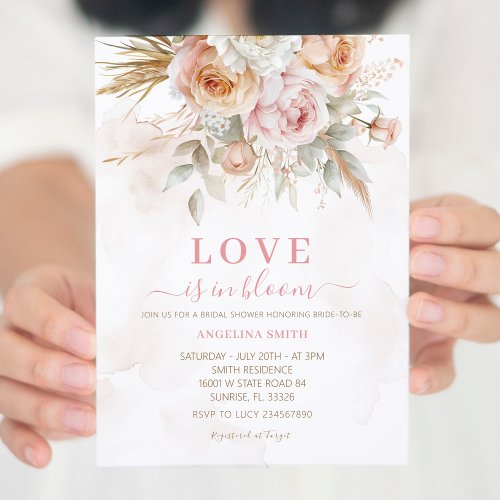 Love is in Bloom Rustic Boho Bridal Shower Invitation