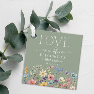 Love Is In Bloom Sage Green Bridal Shower Favor Tags