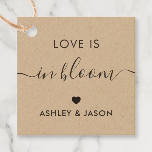 Love is in Bloom Seed Gift Tag Wedding Kraft Favor Tags