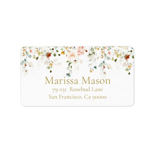 Love is in Bloom Shower Return Address Label