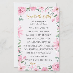 Love is in Bloom Shower Would She Rather Game