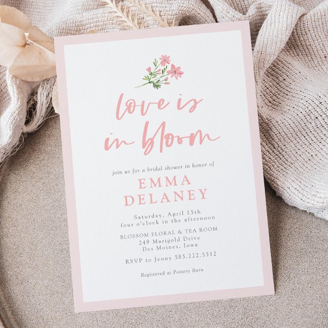 Love Is In Bloom Soft Pink Bridal Shower Invitation (Creator Uploaded)