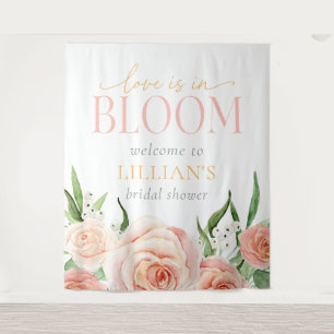 Love Is In Bloom Soft Pink Floral Photo Backdrop 