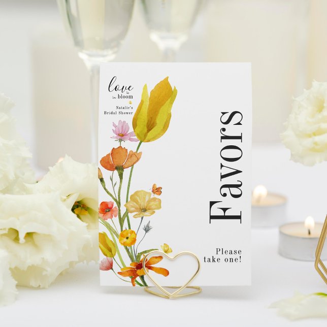 Love is in Bloom Spring Bridal Shower Favors Card (Creator Uploaded)