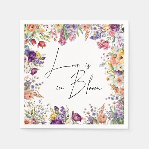 Love Is In Bloom Spring Bridal Shower  Napkins