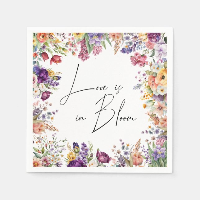 Love Is In Bloom Spring Bridal Shower  Napkins (Front)