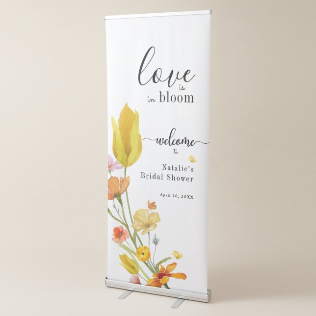 Love is in Bloom Spring Bridal Shower Welcome Retractable Banner (3/4)
