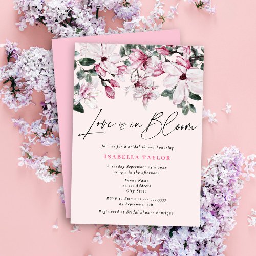 Love Is In Bloom Spring Floral Bridal Shower Invitation