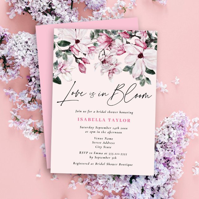 Love Is In Bloom Spring Floral Bridal Shower Invitation (Creator Uploaded)