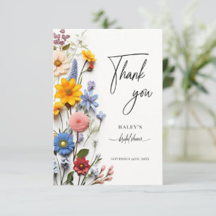 Love Is In Bloom Spring Floral Bridal Shower Thank You Card