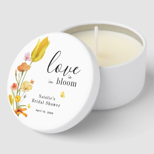 Love is in Bloom Spring Wildflower Bridal Shower Mini Candle Favors (Corner)