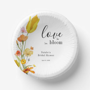 Love is in Bloom Spring Wildflower Bridal Shower Paper Bowls