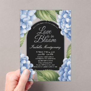 Love Is in Bloom Unique Hydrangea Bridal Shower Acrylic Invitations