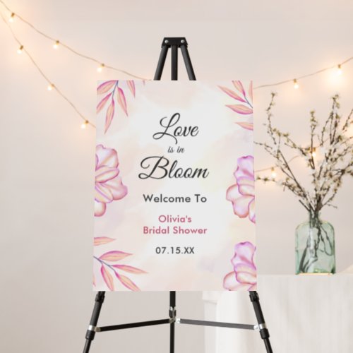 Love is in Bloom Watercolor Floral Bridal Shower  Foam Board