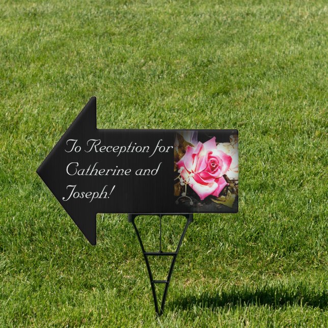 Love is in Bloom Wedding Directions Yard Sign (Insitu)