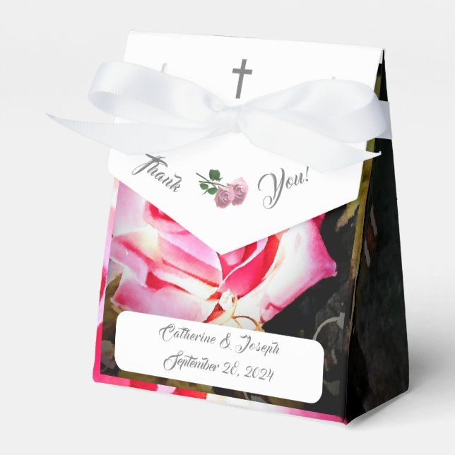 Love is in Bloom Wedding Favor Box (Front Side)