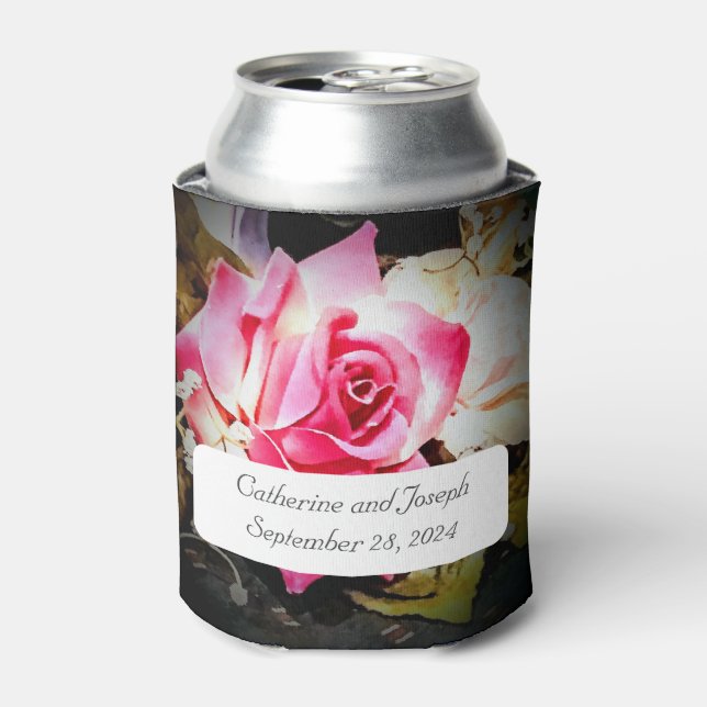 Love is in Bloom Wedding Favor Can Cooler (Can Front)
