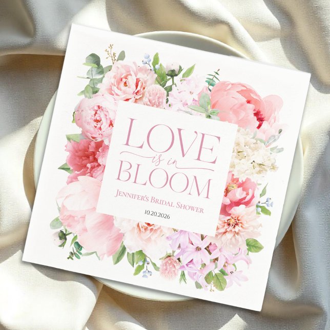 Love is in Bloom | Wild Garden Frame Bridal Shower Napkins (Creator Uploaded)