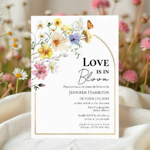 Love is in Bloom Wildflower Boho Bridal Shower Invitation
