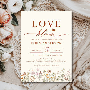 Love is in Bloom Wildflower Boho Bridal Shower Invitation