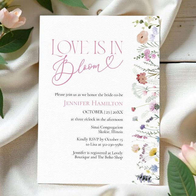 Love is in Bloom | Wildflower Boho Bridal Shower Invitation (Creator Uploaded)