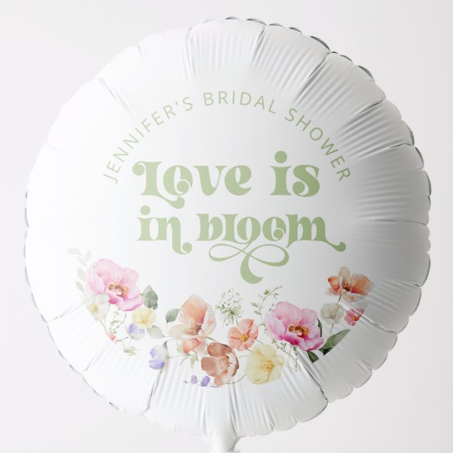 Love is in bloom wildflower bridal shower balloon (Front)