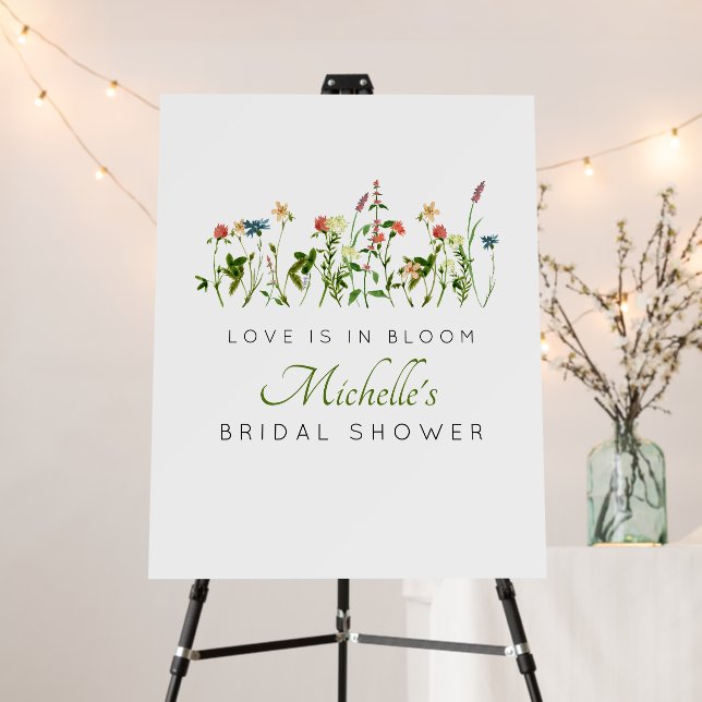 Love is in Bloom Wildflower Bridal Shower Foam Board (In Situ (Stand))