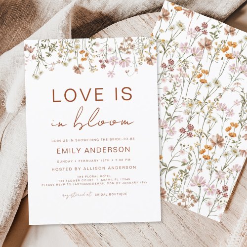 Love is in Bloom Wildflower Bridal Shower Invitation