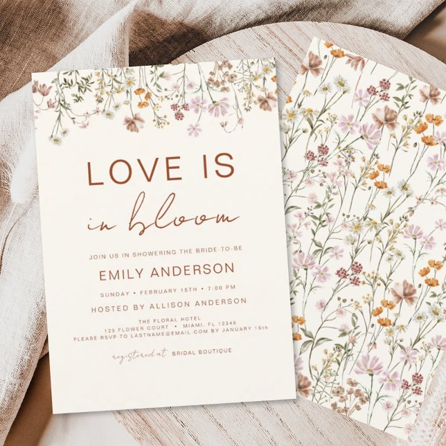 Love is in Bloom Wildflower Bridal Shower Invitation (Creator Uploaded)
