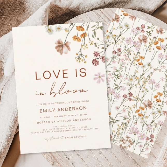 Love is in Bloom Wildflower Bridal Shower Invitation (Creator Uploaded)