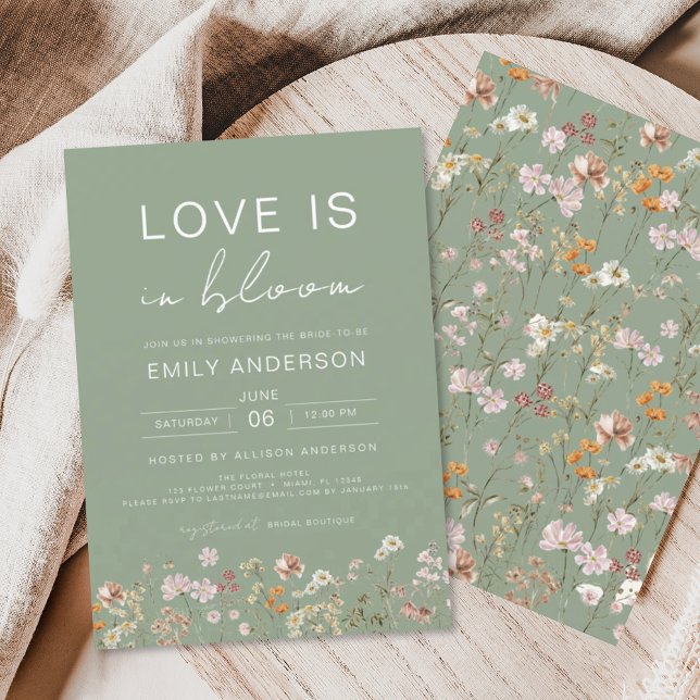 Love is in Bloom Wildflower Bridal Shower Invitation (Creator Uploaded)