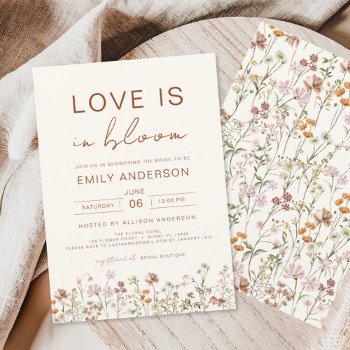 Love Is In Bloom Wildflower Bridal Shower Invitation by Hot_Foil_Creations at Zazzle