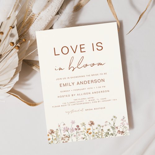 Love is in Bloom Wildflower Bridal Shower Invitation