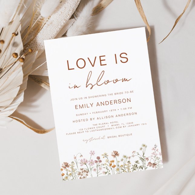 Love is in Bloom Wildflower Bridal Shower Invitation (Creator Uploaded)