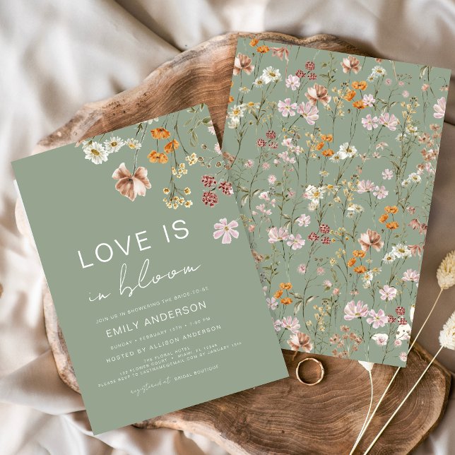 Love is in Bloom Wildflower Bridal Shower Invitation (Creator Uploaded)
