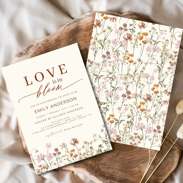Love is in Bloom Wildflower Bridal Shower Invitation (Creator Uploaded)