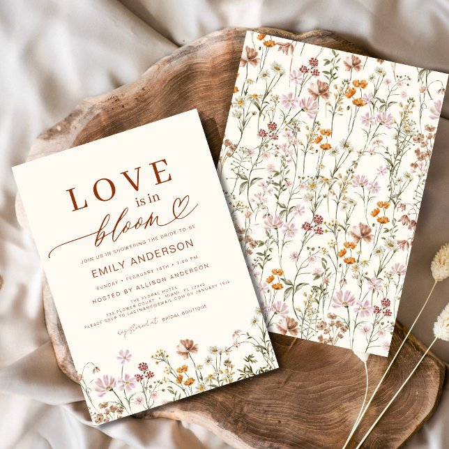Love is in Bloom Wildflower Bridal Shower Invitation (Creator Uploaded)