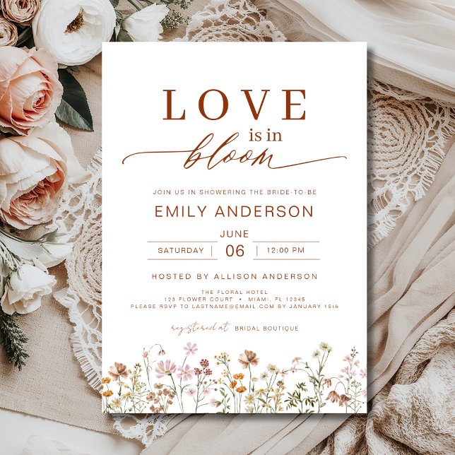 Love is in Bloom Wildflower Bridal Shower Invitation (Creator Uploaded)