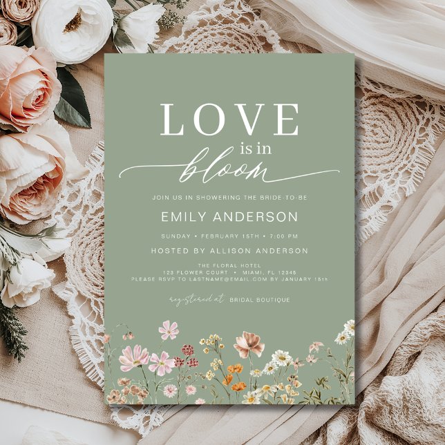 Love is in Bloom Wildflower Bridal Shower Invitation (Creator Uploaded)