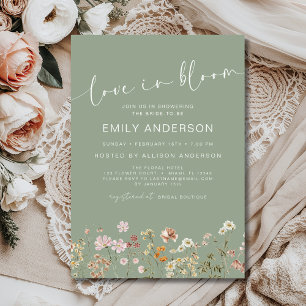 Love is in Bloom Wildflower Bridal Shower Invitation