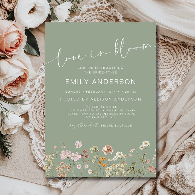 Love is in Bloom Wildflower Bridal Shower Invitation (Creator Uploaded)