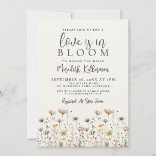 Love Is In Bloom Wildflower Bridal Shower Invitation